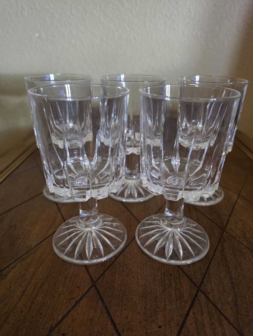 Vintage Royal Crystal Rock "Zeus" Crystal Water Goblets/Wine Glasses - Set Of 5